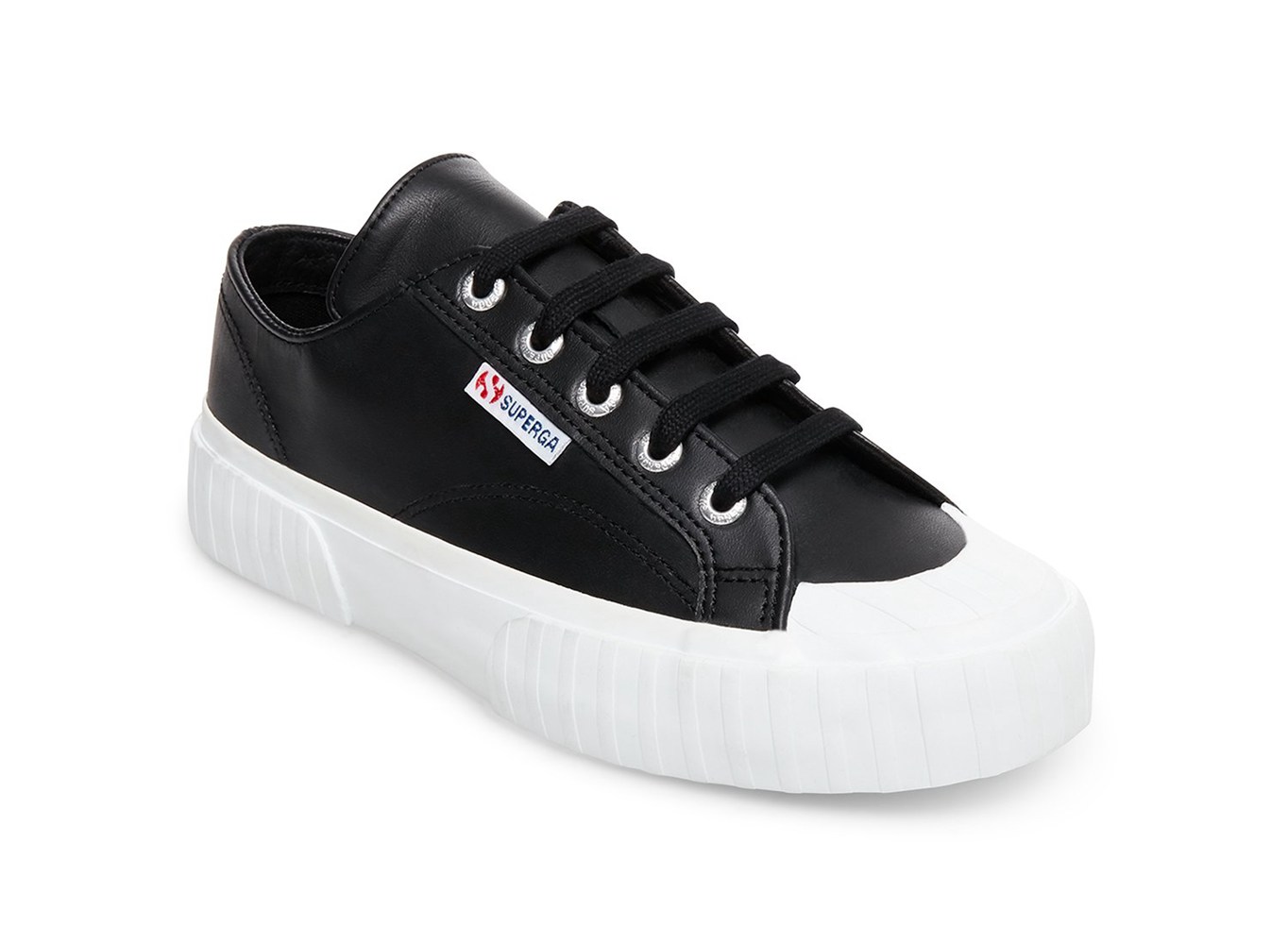 Tenis Feminino Pretas - Superga 2630 Cownappau Couro - EPZBR-7935